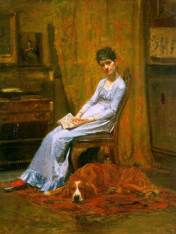 Thomas Eakins The Artist's Wife and his Setter Dog Spain oil painting art